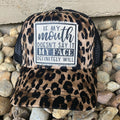 “My Face Says It All” Leopard Trucker Hat